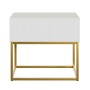 Selsey Nachttisch Veldio Rillenfront Goldfarbenes Gestell Weiß 50 cm_6