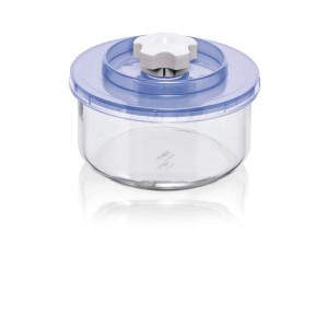 Magic Vac Vakuumdeckel Executive Line Universal, transparent mit blauem Deckel.