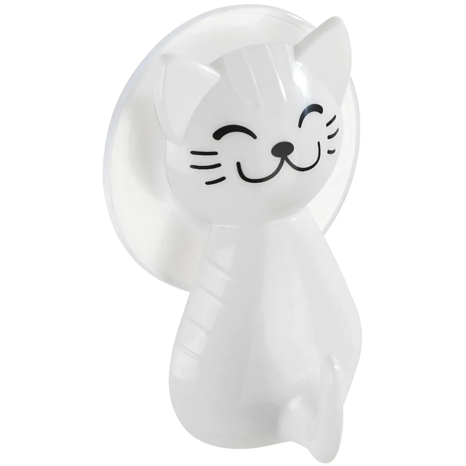 Wenko Saughaken Katze Weiß, Handtuchhalter für Bad und Küche.