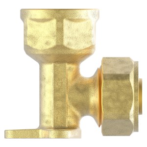Kirchhoff Wandscheibe, 16 mm Klemmfitting, 1/2 IG, Messing blank für MSVR-Rohr.
