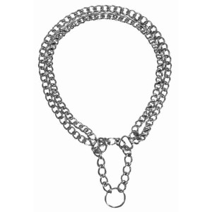 Trixie Zug-Stopp Kettenhalsband, 2-reihig, Metall, 65cm, für Hunde