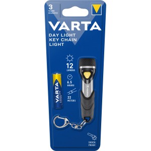 Varta LED-Taschenlampe Day Light Key Chain mit Batterie in Verpackung.
