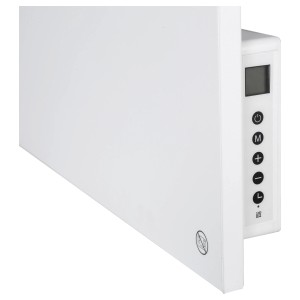 E2 Elektro Heizpaneel Infrae² Smart & Easy L, 700 W, weiße Infrarotheizung mit digitalem Bedienfeld.