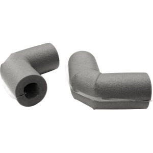 Graue NMC Climatube® Easy Rohrisolierung Bogen 35-13 mit Selbstklebeverschluss für Heizungsrohre.