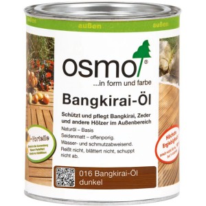 Dose Osmo Holzöl Spezial Bangkirai, seidenmatter Holzanstrich für den Außenbereich.
