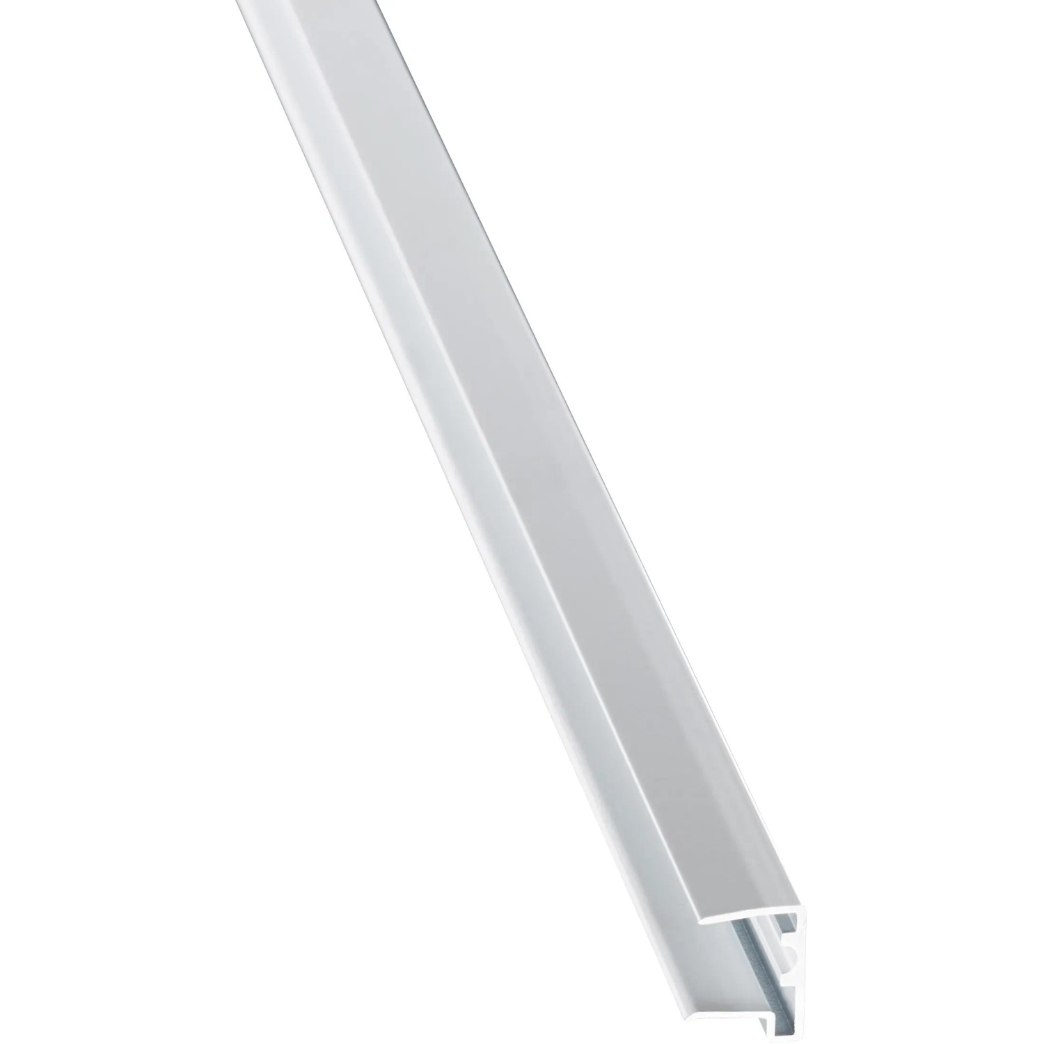 Weißes Alu-U-Profil mit Tropfnase, 98 cm lang, für Kunststoffbedachung.