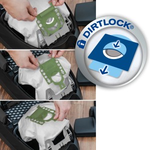 Swirl Staubsaugerbeutel S 73 EcoPor, 4er-Pack mit Dirtlock Staubverschluss für Siemens/Bosch Staubsauger.