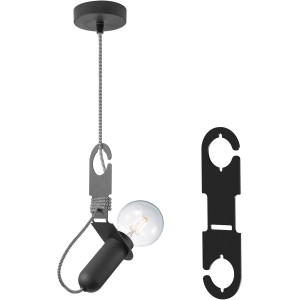 Schwarzer Metallbügel "Turn me" für Pendelleuchten, zur individuellen Anpassung der Kabellänge.