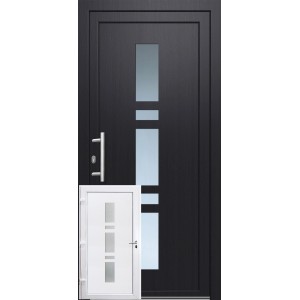 Kunststoff-Haustür 110 cm x 210 cm K017 Anschlag Links Anthrazit/Weiß