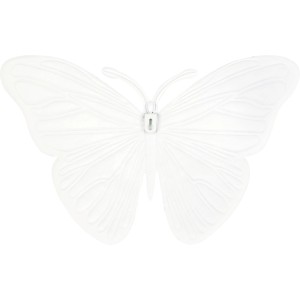Weiße Wanddeko: Metall Schmetterling, 26 cm, für Innen & Außen. Gartendeko.