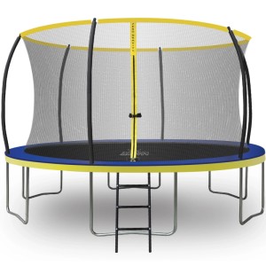 Zero Gravity Outdoor Trampolin 427cm TÜV GS Smartes Klappnetz mit Leiter und Bodenanker