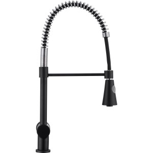 baliv Küchenarmatur KI-1970, Schwarz/Chrom, Einhebelmischer mit flexiblem Schlauch.