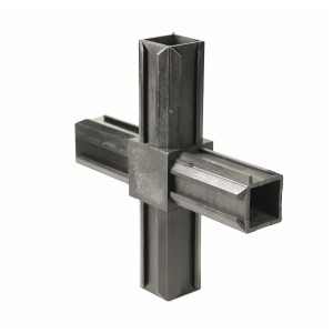 Schwarzes XD-Rohrverbinder Kreuzstück für 20 mm Rohre.