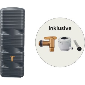 4rain Wandtank Quadro Komplett-Set 170 Liter Graphite Grey
