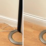 Vorher/Nachher: Weißer D-Line Kabelkanal, 16x8mm, verdeckt Kabel an der Wand.