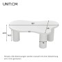 okwish Couchtisch mit Wolkenform Design Wohnzimmer 107x66x40cm Weiß_5