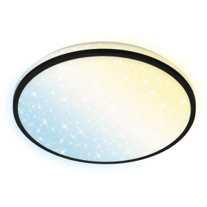 Dimmbare, schwarze Brilo LED-Deckenleuchte Ivy Sky S mit Sternendekor, 24 W.