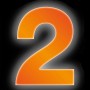 Reflektierende, orange Klebezahl 2, 8 cm hoch, für Hausnummern und Briefkästen.