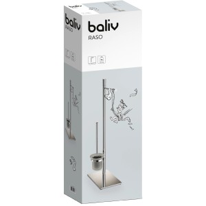Verpackung der baliv WC-Bürstengarnitur ST-6910 mit Papierhalter, Chrom Edelstahl