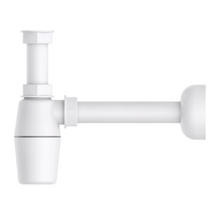 Weißer Kirchhoff Flaschensiphon (41,9 mm x 32 mm) aus Kunststoff für Spüle oder Waschbecken.