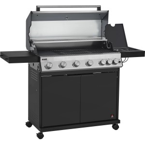 Jamestown Kane 6 Gasgrill mit 6 Brennern, Seitenkocher und Unterschrank.