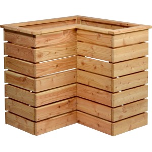 Eck-Hochbeet aus Douglasie, 73x78x78 cm, mit Pflanzfolie, ideal für Garten, Balkon und Terrasse.