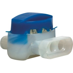 Einhell Verbindungsklemme für Freelexo Mähroboter, 4er Set, blau-weiß.