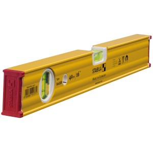 Gelbe Stabila Wasserwaage Type 80 ASM, 40 cm, mit Magnet und zwei Libellen.