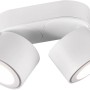 Weißer Trio LED Einbaustrahler/Aufbauspot Taurus mit zwei schwenkbaren Spots.