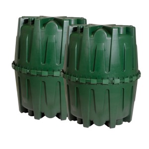 Garantia Zisterne Tank-Set Herkules 3.200 l inkl. Verbindungs-Set 2 x Grün