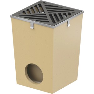 ACO Self Hofablauf mit Gussrost und verzinkter Zarge. Punktentwässerung für Hof und Garten.