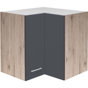 Flex-Well Exclusiv Küchen-Eck-Oberschrank Morena 60x60cm Basaltgrau - San Remo