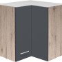 Flex-Well Eck-Oberschrank Morena, 60x60 cm, Basaltgrau/San Remo Eiche, 2 Türen.