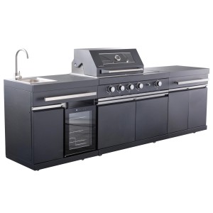 Buschbeck Outdoorküche King Range 112 cm x 282 cm x 58 cm Schwarz