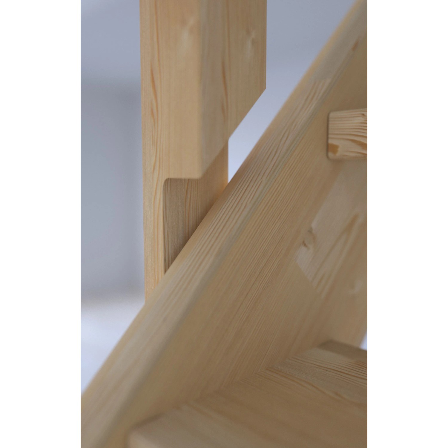 StarWood Treppe Korfu Fichte Gerade Holz-Edelstahl-Geländer Weiß L_5