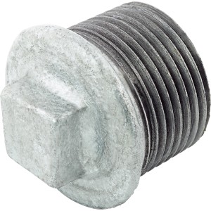 Stopfen, 33,3 mm (R 1), Temperguss, verzinkt, zum Verschließen von Rohrverbindungen.