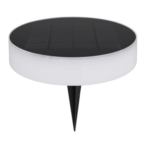 Schwarze Globo Solarleuchte (56,1 cm) mit Erdspieß für den Garten.