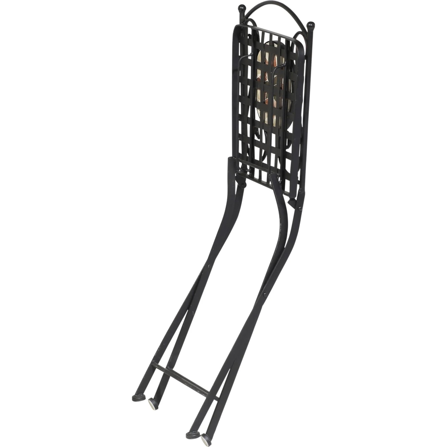 Zusammengeklappter Siena Garden Klappsessel Stella mit Mosaik in Schwarz.