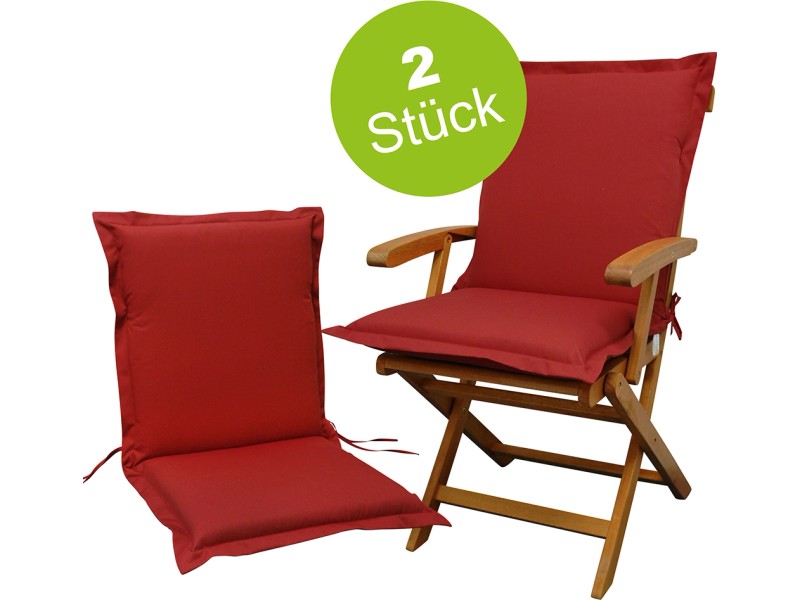 indoba® 2 x Sitzauflage Niederlehner Premium 95°C vollwaschbar Rot