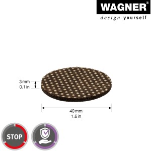 Wagner Anti-Rutsch Pads, selbstklebend, braun-beige, Ø 40mm, 4er Set für Möbel.