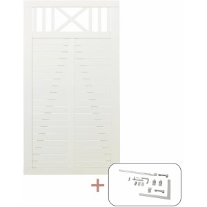 Weißes Nadelholz Gartentor Nostalgi, 100x180cm, inkl. Beschläge.