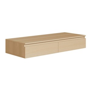 Wand-Schminktisch Selsey Bemmi 120 cm in Eiche Lindberg mit 2 Schubladen. Modernes, wandhängendes Design.