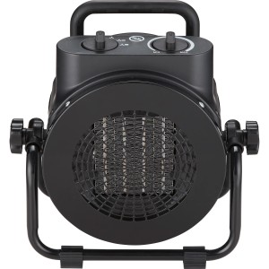 Schwarzer Keramik-Heizlüfter Dyrdal 2.000 W mit Tragegriff und Thermostat.