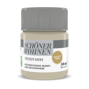 Schöner Wohnen Trendfarbe Finca, matte Wandfarbe im 50 ml-Tiegel.