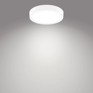 Weiße, runde Philips LED-Deckenleuchte Magneos Slim, Durchmesser 21 cm.