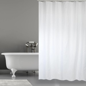 Weißer MSV Duschvorhang (180x200 cm) aus Polyester im Badezimmer.