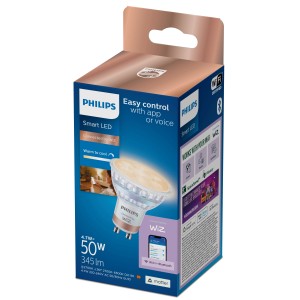 Philips Smart LED GU10 Spot 4,7W, dimmbar, tunable white, in Produktverpackung.
