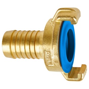 Geka Schlauchstück K MS DVGW G 19 mm (3/4) aus Messing mit blauer Dichtung für Gartenspritzen.