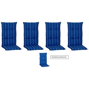 Beo Sitzauflage Hochlehner Tovarnik 4er-Set Blau-Weiß gestreift