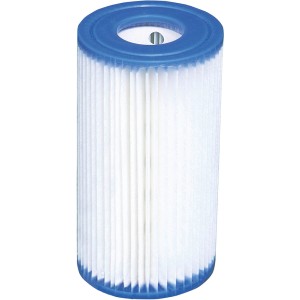Intex Filterkartusche Typ A für Pool-Filteranlagen, weiße Filterlamellen mit blauen Enden.